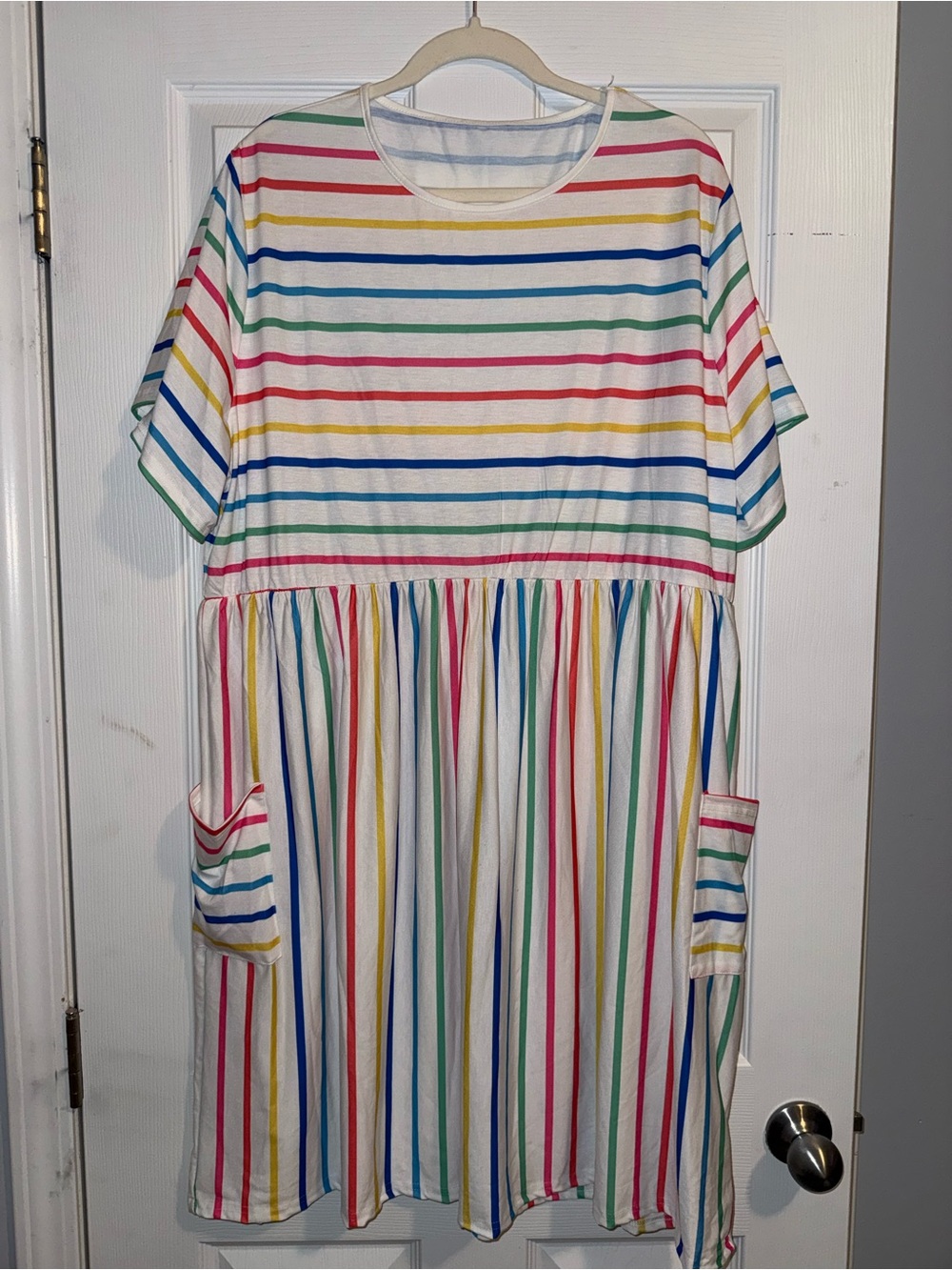 SHEIN Curve 3XL Rainbow Striped Dress